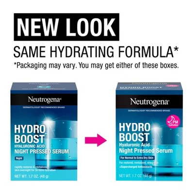 Neutrogena Hydro Boost Hyaluronic Acid Night Pressed Face Serum 1.7oz - Imperfect Box - Image 3
