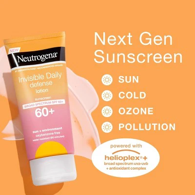 Neutrogena Invisible Daily Defense Sunscreen Lotion SPF 60 3 fl oz - New - Image 3