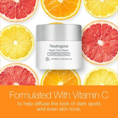 Neutrogena Rapid Tone Repair Retinol + Vitamin C Face and Neck Cream 1.7oz - Imperfect Box - Image 5
