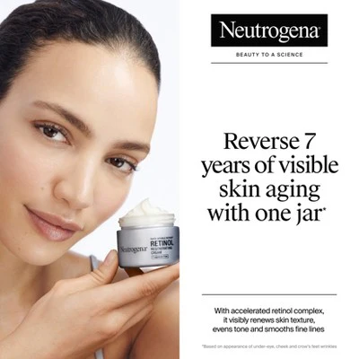 Neutrogena Rapid Wrinkle Repair Retinol Face Moisturizer Cream with Hyaluronic Acid 1.7oz - Imperfect Box - Image 3