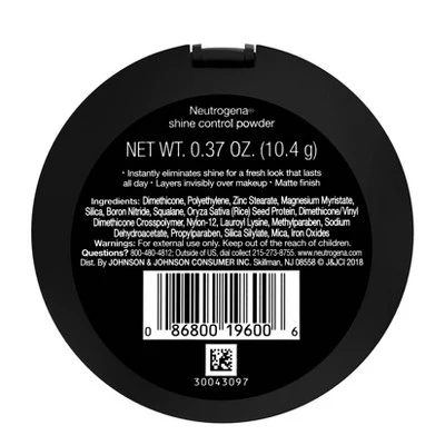 Neutrogena Shine Control Mattifying Face Powder Light Beige 0.37oz - Imperfect Container - Image 3