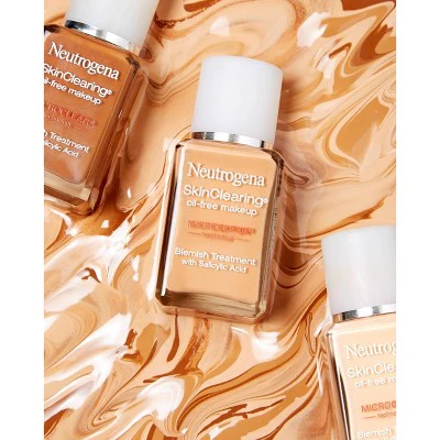 Neutrogena Skin Clearing Oil-Free Liquid Foundation 40 Nude 1 fl oz - Imperfect Container - Image 2