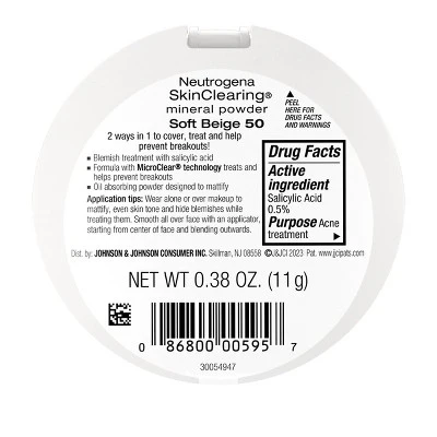 Neutrogena Skin Clearing Pressed Powder 50 Soft Beige 0.38oz - New - Image 8
