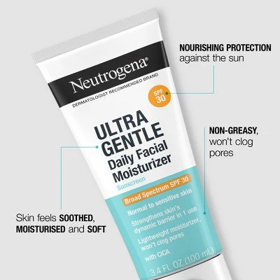 Neutrogena Ultra Gentle Daily Face Moisturizer SPF 30 3.4fl oz - Imperfect Container - Image 3