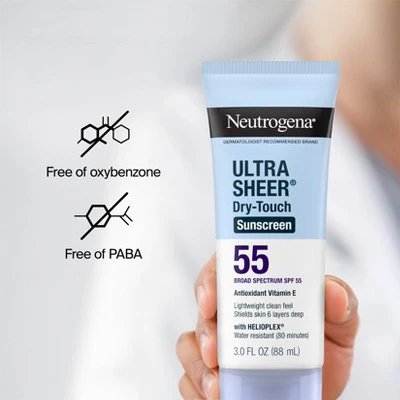 Neutrogena Ultra Sheer Dry Touch Sunscreen Lotion SPF 55 3oz - Imperfect Container - Image 8