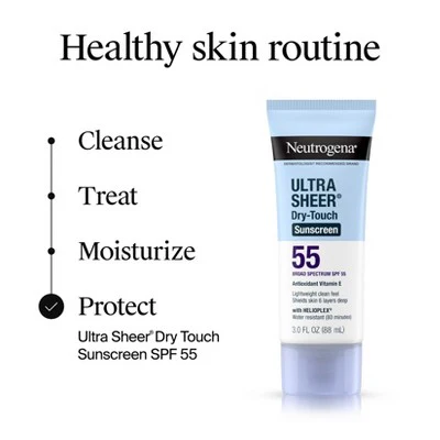 Neutrogena Ultra Sheer Dry Touch Sunscreen Lotion SPF 55 3oz - Imperfect Container - Image 9