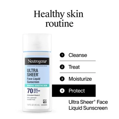 Neutrogena Ultra Sheer Mineral Face Liquid Sunscreen SPF 70 1.4 fl oz - Missing Box - Image 10