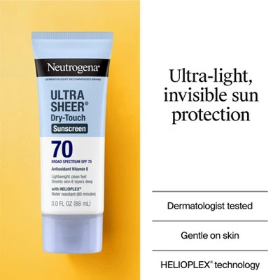Neutrogena Ultra Sheer Sunscreen SPF 70 2pk/88ml - New - Image 4