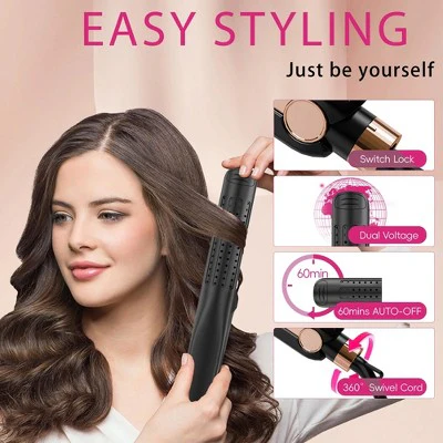 NICEBAY Airflow Styler, Titanium Hair Straightener & Curling Iron with Cooling Air Vents, 5 Temps, Dual Voltage & Auto Shutoff - Imperfect Box - Image 2