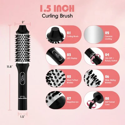 NICEBAY Heated Thermal Brush, Electric Curling Brush & Round Brush Styler with Anti-Scald Nylon Bristles - Imperfect Box - Image 4