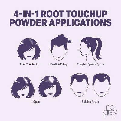 No Gray Quick 4-IN-1 Root Touch Up Powder Light to Medium Brown 0.5oz - Imperfect Box - Image 10