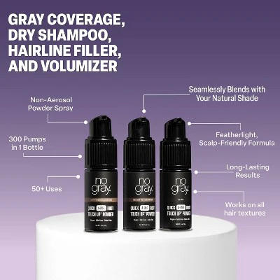No Gray Quick 4-IN-1 Root Touch Up Powder Light to Medium Brown 0.5oz - Imperfect Box - Image 7