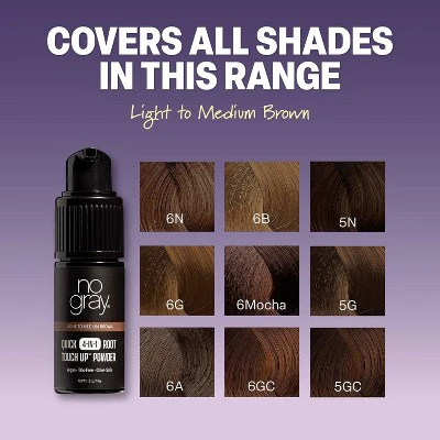 No Gray Quick 4-IN-1 Root Touch Up Powder Light to Medium Brown 0.5oz - Imperfect Box - Image 8