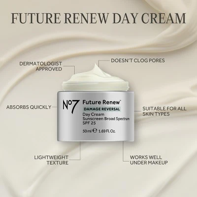 No7 Future Renew Damage Reversal Day Cream SPF 25 1.69 fl oz - Imperfect Box - Image 2