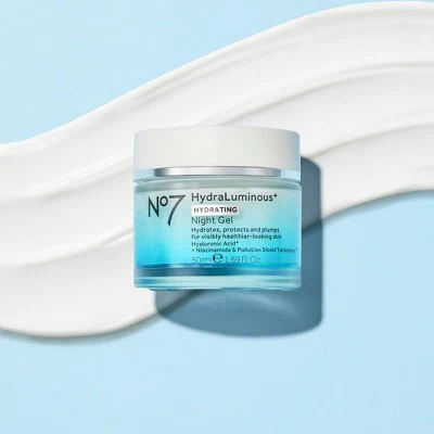 No7 HydraLuminous+ 2% Hyaluronic Acid Night Gel 1.69 fl oz - Imperfect Box - Image 6