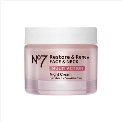 No7 Restore & Renew Multi Action Face & Neck Night Cream 1.69 fl oz - Imperfect Box