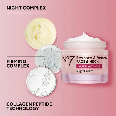 No7 Restore & Renew Multi Action Face & Neck Night Cream 1.69 fl oz - Imperfect Box - Image 14