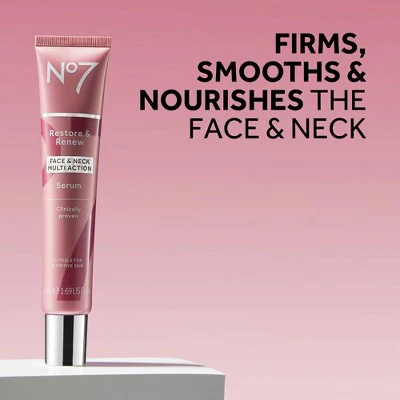 No7 Restore & Renew Multi Action Face & Neck Serum 1.69 fl oz - Imperfect Box - Image 11