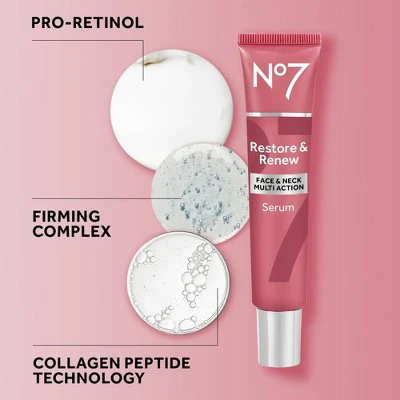 No7 Restore & Renew Multi Action Face & Neck Serum 1.69 fl oz - Imperfect Box - Image 15