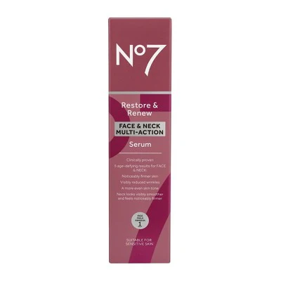 No7 Restore & Renew Multi Action Face & Neck Serum 1.69 fl oz - Imperfect Box - Image 4