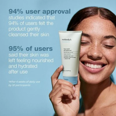nobody's nobody Face Wash pH Balanced 5.07 fl oz - Imperfect Container - Image 3