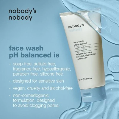 nobody's nobody Face Wash pH Balanced 5.07 fl oz - Imperfect Container - Image 4