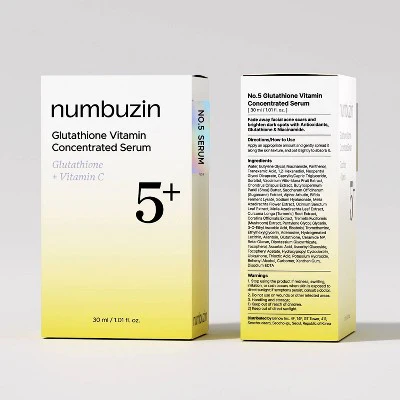 numbuzin No.5+ Glutathione Vitamin Concentrated Face Serum Travel Size 1.01 fl oz - Missing Box - Image 3