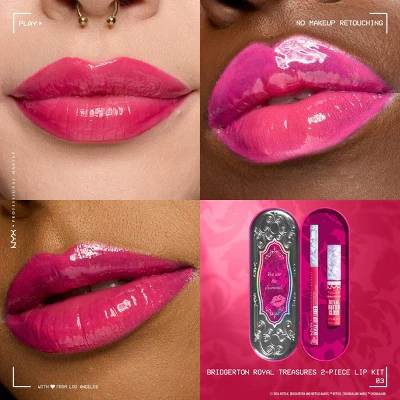 NYX Professional Makeup Bridgerton Royal Treasures Lip Kit 03 2pc - Imperfect Box - Image 3