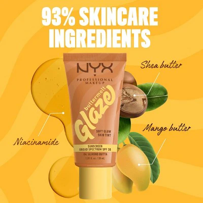 NYX Professional Makeup Buttermelt Glaze Skin Tint SPF 30 Almond Butta 1.01 fl oz - Imperfect Container - Image 7