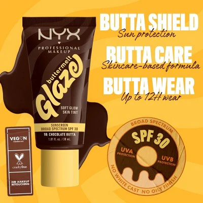 NYX Professional Makeup Buttermelt Glaze Skin Tint with SPF 30 Chocolate Butta 1.01 fl oz - Imperfect Container - Image 6