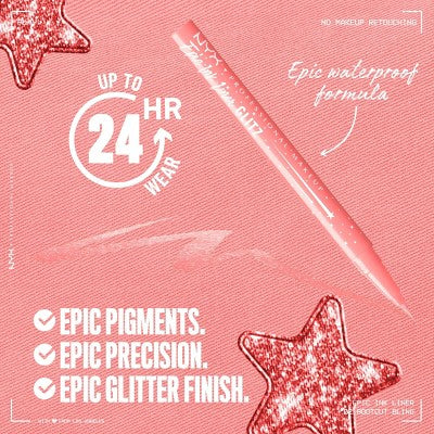 NYX Professional Makeup Epic Wear Glitz Waterproof Metallic Liquid Eyeliner Bootcut Bling 0.03fl oz - New - Image 3