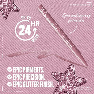 NYX Professional Makeup Epic Wear Glitz Waterproof Metallic Liquid Eyeliner Shimmer Stitch 0.03fl oz - Imperfect Box - Image 3