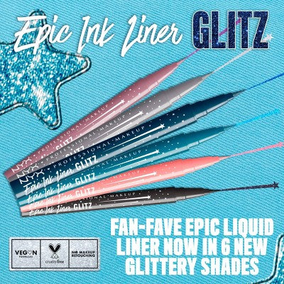NYX Professional Makeup Epic Wear Glitz Waterproof Metallic Liquid Eyeliner Shimmer Stitch 0.03fl oz - Imperfect Box - Image 4