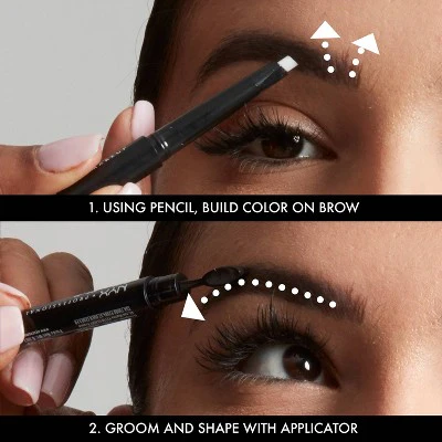 NYX Professional Makeup Fill & Fluff Eyebrow Pomade Pencil Black 0.007oz - New - Image 7