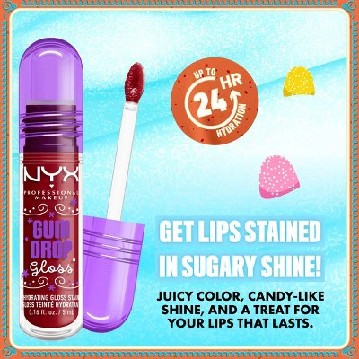 NYX Professional Makeup Gum Drop Gloss Lip Gloss Stain Cranberry Splash 0.16 fl oz - New - Image 5