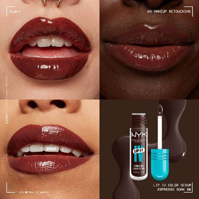 NYX Professional Makeup Lip IV Hydrating Lip Gloss Stain Espresso Soak 0.16 fl oz - New - Image 2