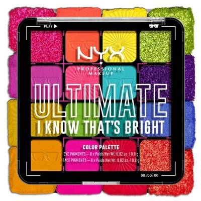 NYX Professional Makeup Ultimate Eyeshadow Palette Bright 0.32 oz - New - Image 7