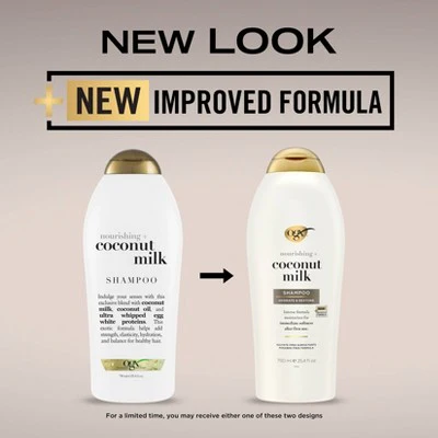 OGX Nourishing Coconut Milk Moisturizing Shampoo 25.4 fl oz - Imperfect Container - Image 3