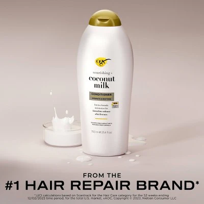 OGX Nourishing Coconut Milk Salon Size Conditioner 25.4 fl oz - Imperfect Container - Image 2