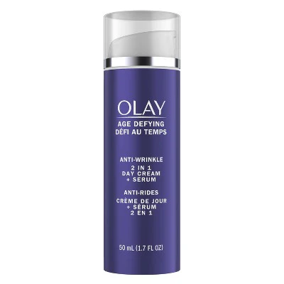 Olay Age Defying 2-in-1 Anti-Wrinkle Day Cream + Serum 1.7oz - Imperfect Box - Image 2