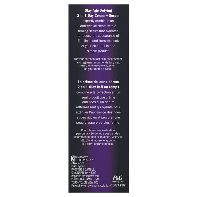 Olay Age Defying 2-in-1 Anti-Wrinkle Day Cream + Serum 1.7oz - Imperfect Box - Image 8