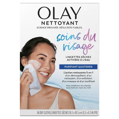 Olay Daily Facials Face Cleansing Wipes Makeup Remover Unscented 66ct - Imperfect Box - Image 12