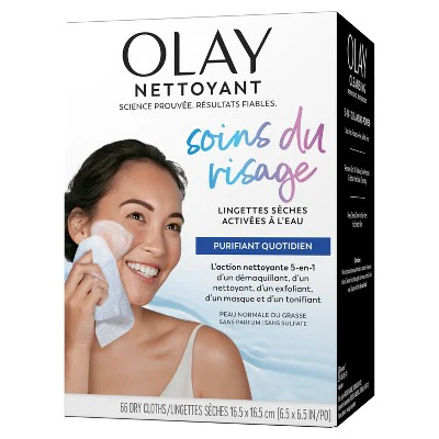 Olay Daily Facials Face Cleansing Wipes Makeup Remover Unscented 66ct - Imperfect Box - Image 13