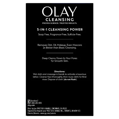 Olay Daily Facials Face Cleansing Wipes Makeup Remover Unscented 66ct - Imperfect Box - Image 15