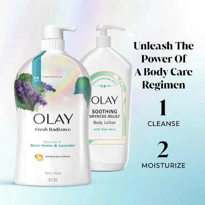Olay Fresh Outlast Body Wash Birch Water & Lavender 33 fl oz - New - Image 7