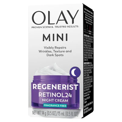 Olay Regenerist Retinol 24 + Peptide Night Face Moisturizer Mini Size 0.5oz - New - Image 12