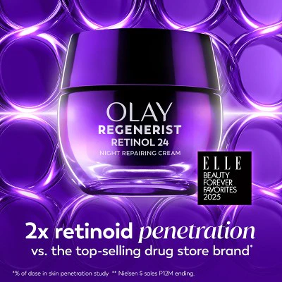 Olay Regenerist Retinol 24 + Peptide Night Face Moisturizer Mini Size 0.5oz - New - Image 8