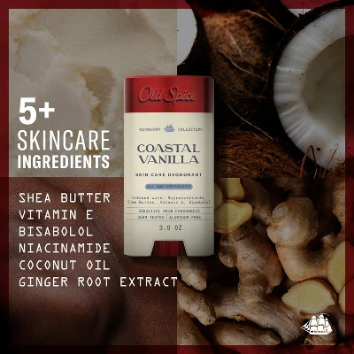 Old Spice Men All Day Freshness Windborn Collection Deodorant Coastal Vanilla 3oz - New - Image 3