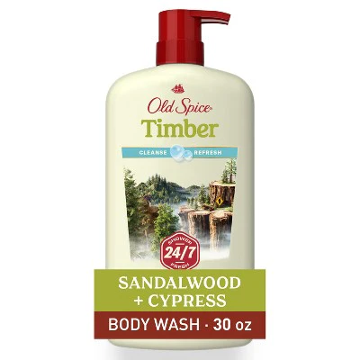 Old Spice Men's Body Wash Timber with Sandalwood 30 fl oz - Imperfect Container