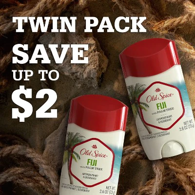 Old Spice Men's Fiji with Palm Tree Antiperspirant & Deodorant 2.6oz/2pk - New - Image 9